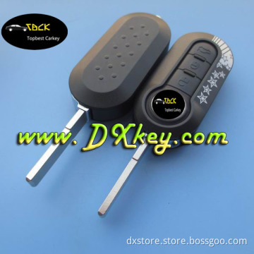 Black Color 3 button key blank with SIP22 folding blade for fiat 500 key cover smart key fiat